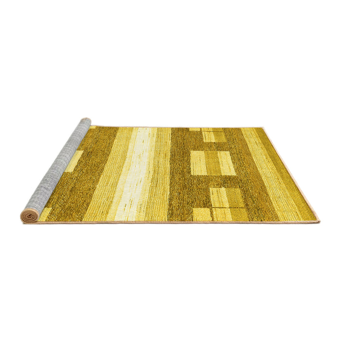 Sideview of Machine Washable Solid Yellow Modern Rug, wshabs402yw