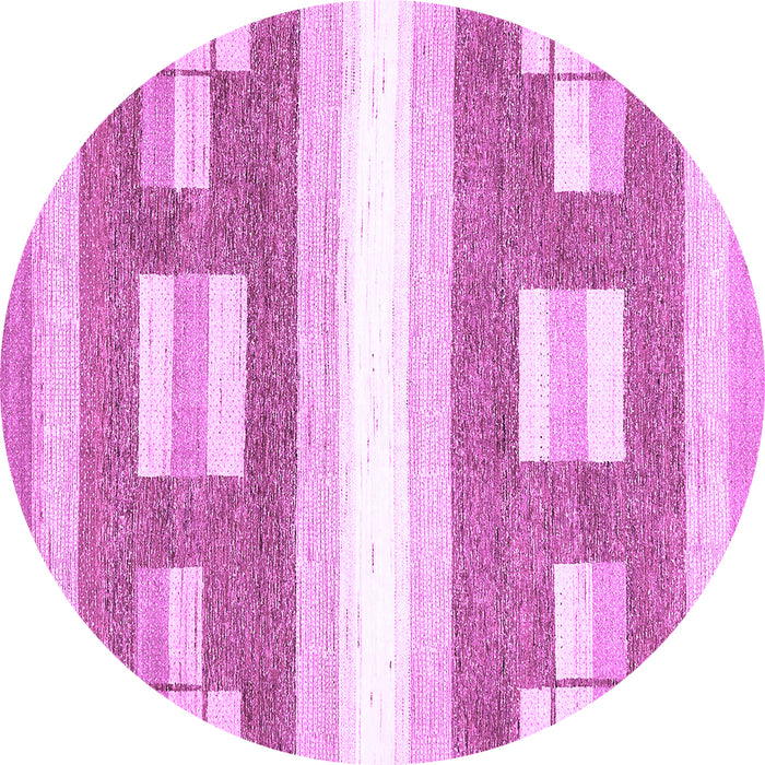 Round Machine Washable Solid Purple Modern Area Rugs, wshabs402pur