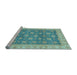 Sideview of Machine Washable Oriental Light Blue Traditional Rug, wshabs4030lblu