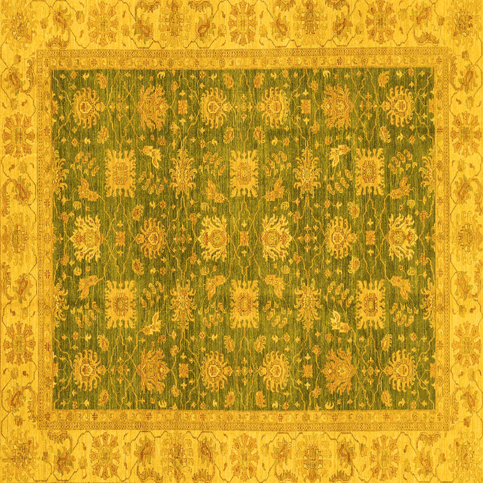 Square Oriental Yellow Traditional Rug, abs4030yw