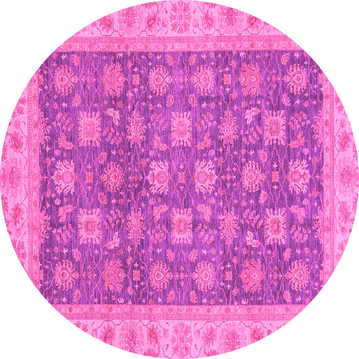 Round Oriental Pink Traditional Rug, abs4030pnk