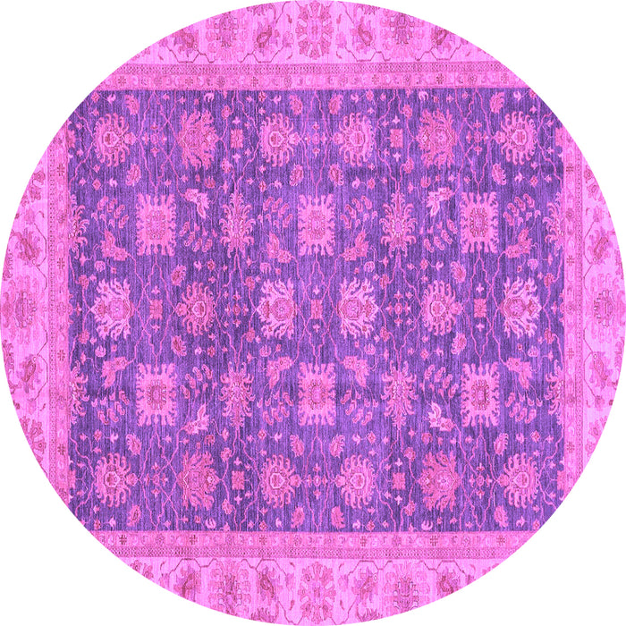 Round Machine Washable Oriental Purple Traditional Area Rugs, wshabs4030pur