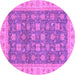 Round Machine Washable Oriental Purple Traditional Area Rugs, wshabs4030pur