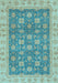 Oriental Light Blue Traditional Rug, abs4030lblu