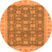 Round Oriental Orange Traditional Rug, abs4030org