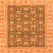 Square Machine Washable Oriental Orange Traditional Area Rugs, wshabs4030org