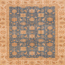 Square Machine Washable Abstract Dark Gold Brown Rug, wshabs4030