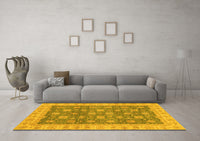 Machine Washable Oriental Yellow Traditional Rug, wshabs4030yw