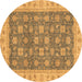 Round Machine Washable Oriental Brown Traditional Rug, wshabs4030brn