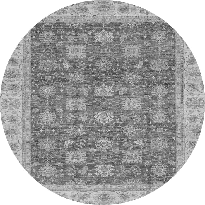 Round Oriental Gray Traditional Rug, abs4030gry