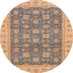 Round Machine Washable Abstract Dark Gold Brown Rug, wshabs4030