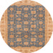 Round Machine Washable Abstract Dark Gold Brown Rug, wshabs4030