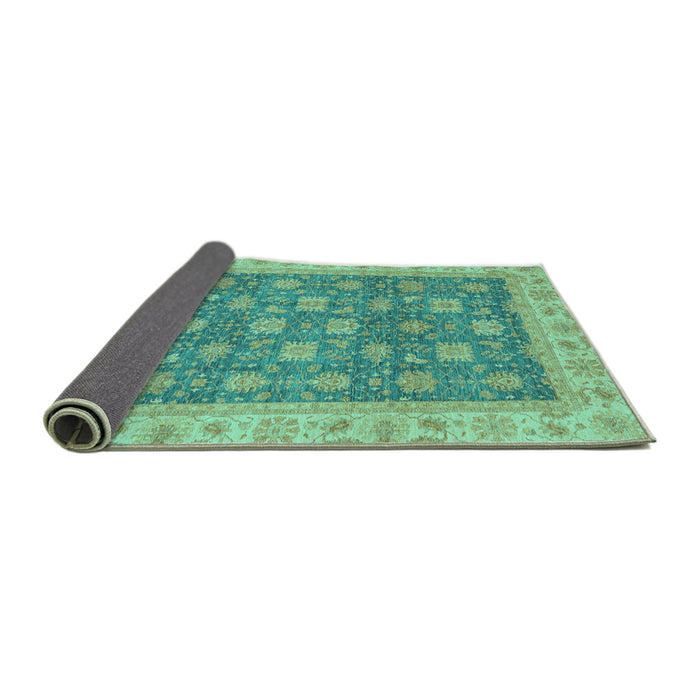 Sideview of Oriental Turquoise Traditional Rug, abs4030turq
