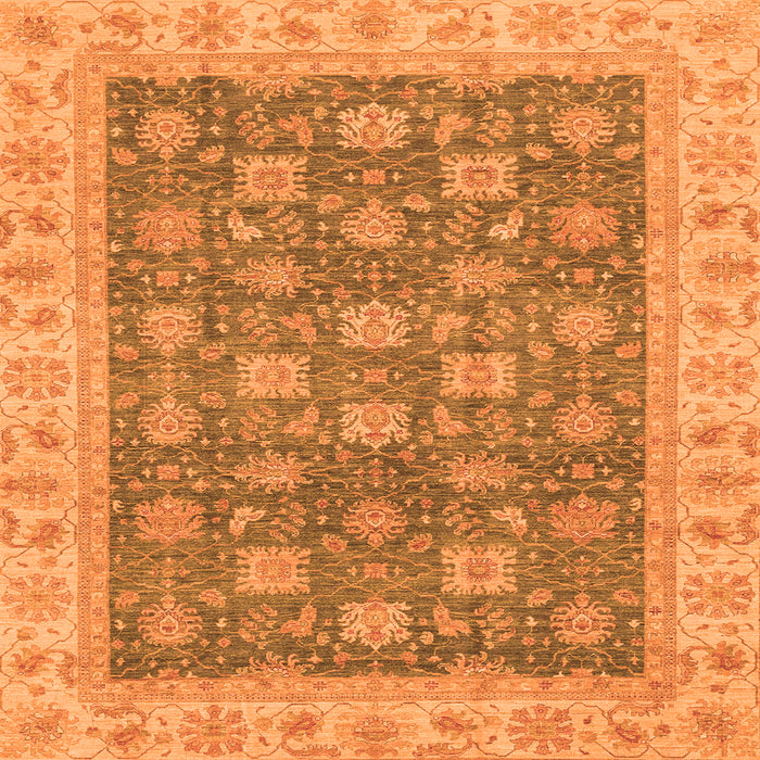 Square Oriental Orange Traditional Rug, abs4030org
