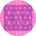 Round Machine Washable Oriental Pink Traditional Rug, wshabs4030pnk