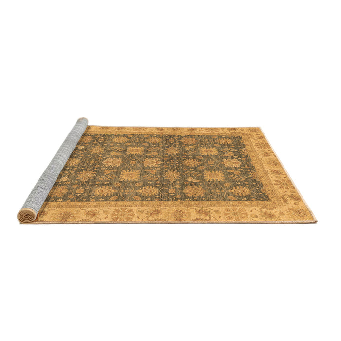 Sideview of Machine Washable Oriental Brown Traditional Rug, wshabs4030brn