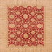 Square Machine Washable Abstract Orange Red Rug, wshabs4031