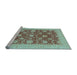 Sideview of Machine Washable Oriental Light Blue Traditional Rug, wshabs4031lblu