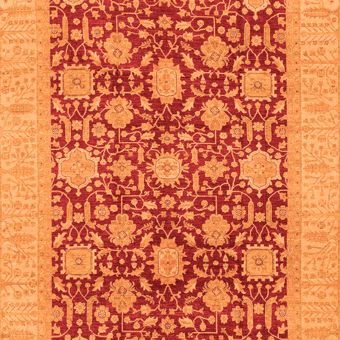 Machine Washable Oriental Orange Traditional Area Rugs, wshabs4031org