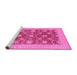 Sideview of Machine Washable Oriental Pink Traditional Rug, wshabs4031pnk