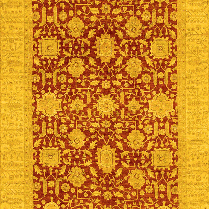 Machine Washable Oriental Yellow Traditional Rug, wshabs4031yw