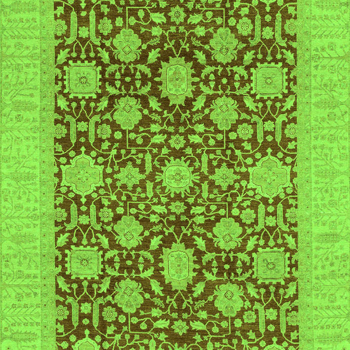 Machine Washable Oriental Green Traditional Area Rugs, wshabs4031grn