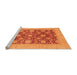 Sideview of Machine Washable Oriental Orange Traditional Area Rugs, wshabs4031org