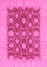 Machine Washable Oriental Pink Traditional Rug, wshabs4031pnk