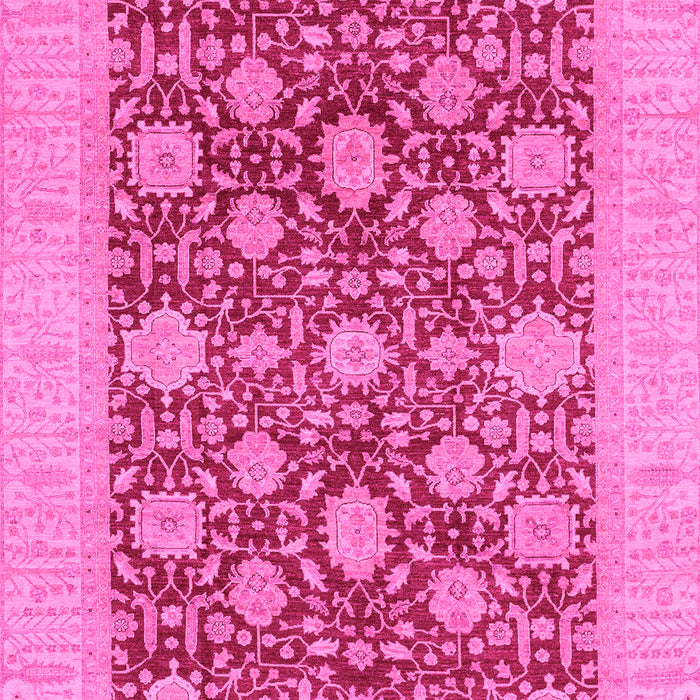 Machine Washable Oriental Pink Traditional Rug, wshabs4031pnk