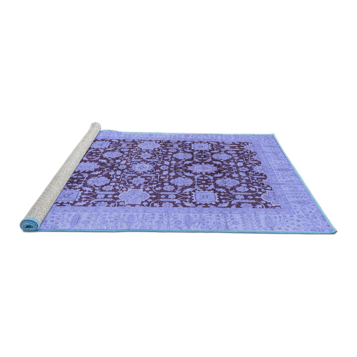 Sideview of Machine Washable Oriental Blue Traditional Rug, wshabs4031blu