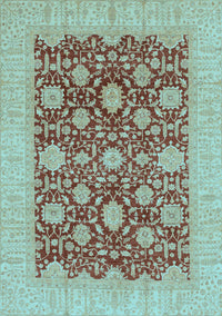 Oriental Light Blue Traditional Rug, abs4031lblu