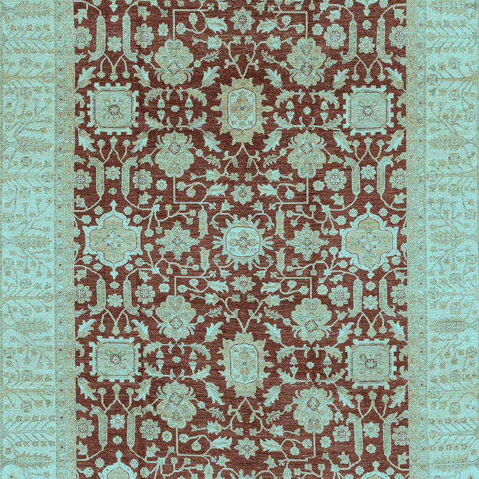 Machine Washable Oriental Light Blue Traditional Rug, wshabs4031lblu