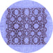 Round Oriental Blue Traditional Rug, abs4031blu