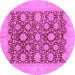 Round Oriental Purple Traditional Rug, abs4031pur