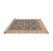 Sideview of Machine Washable Abstract Dark Almond Brown Rug, wshabs4032