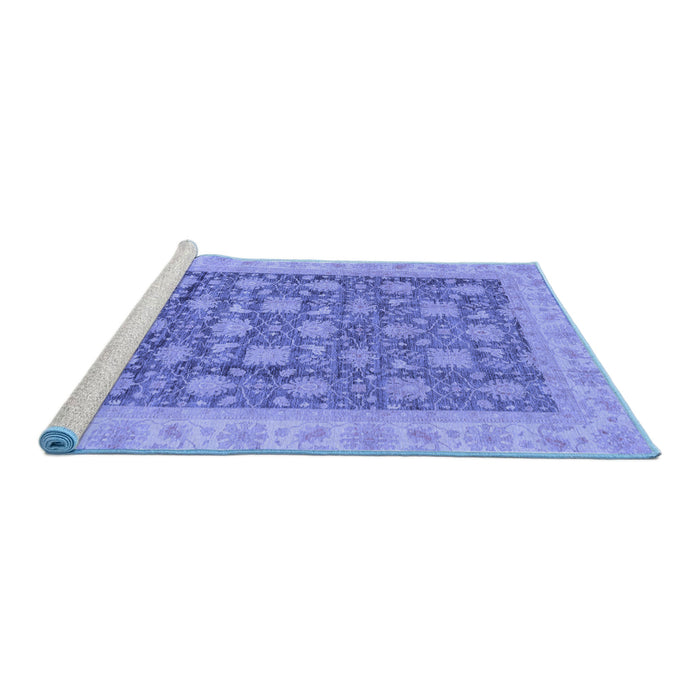 Sideview of Machine Washable Oriental Blue Modern Rug, wshabs4032blu