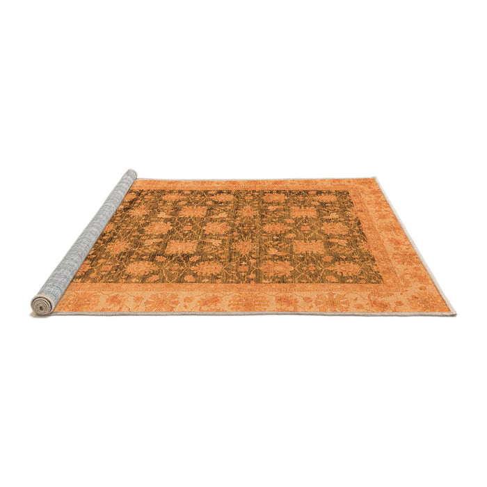 Sideview of Machine Washable Oriental Orange Modern Area Rugs, wshabs4032org