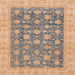 Square Machine Washable Abstract Dark Almond Brown Rug, wshabs4032