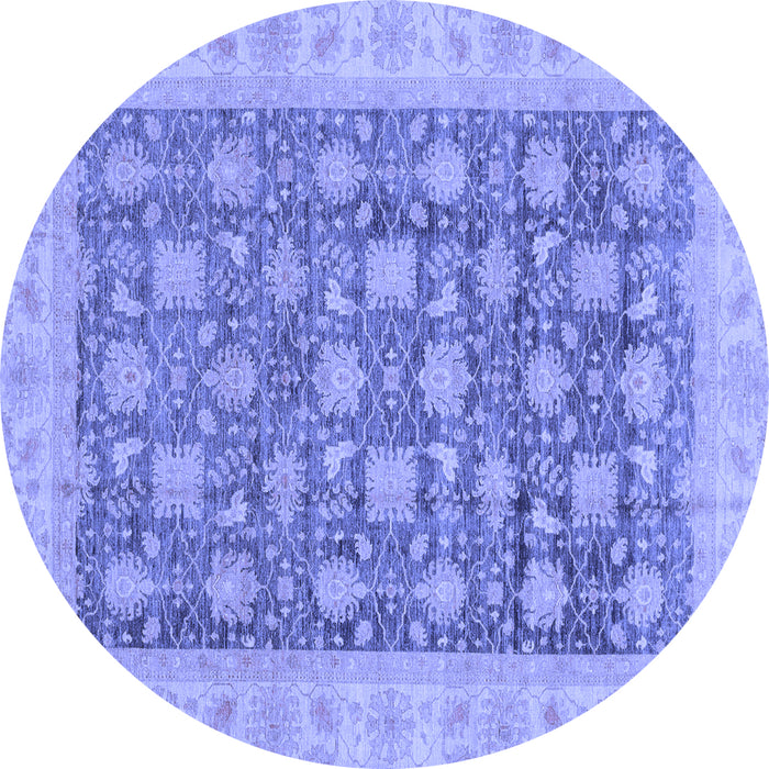 Round Oriental Blue Modern Rug, abs4032blu