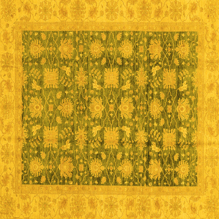 Square Oriental Yellow Modern Rug, abs4032yw