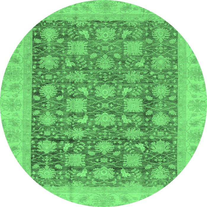 Round Oriental Emerald Green Modern Rug, abs4032emgrn