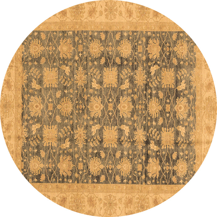 Round Oriental Brown Modern Rug, abs4032brn