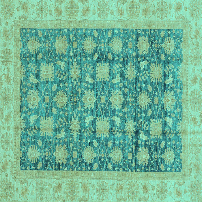 Square Oriental Turquoise Modern Rug, abs4032turq