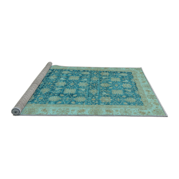 Sideview of Machine Washable Oriental Light Blue Modern Rug, wshabs4032lblu