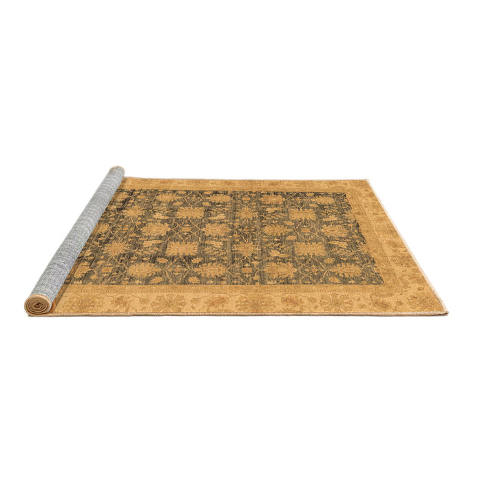 Sideview of Machine Washable Oriental Brown Modern Rug, wshabs4032brn