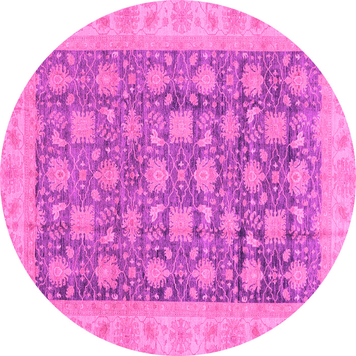 Round Oriental Pink Modern Rug, abs4032pnk