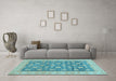 Machine Washable Oriental Light Blue Modern Rug in a Living Room, wshabs4032lblu