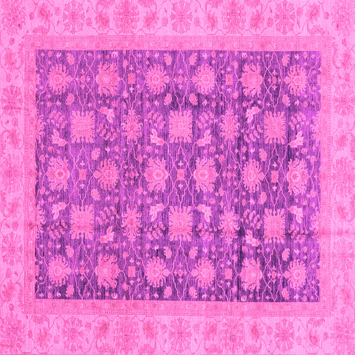 Square Machine Washable Oriental Pink Modern Rug, wshabs4032pnk