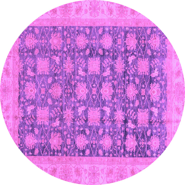 Round Machine Washable Oriental Purple Modern Area Rugs, wshabs4032pur