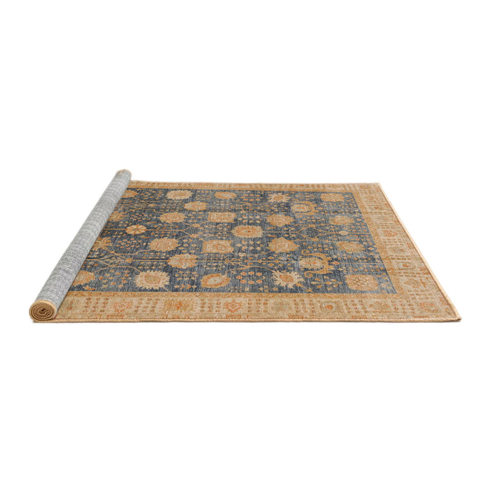 Sideview of Machine Washable Abstract Brown Rug, wshabs4033